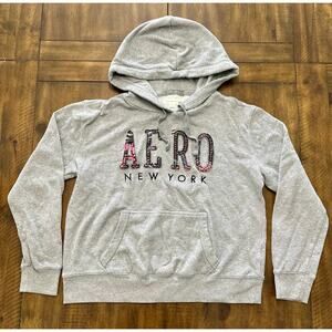 Vintage Y2K‎ Aéropostale Aero New York Hoodie Large Gray Pullover